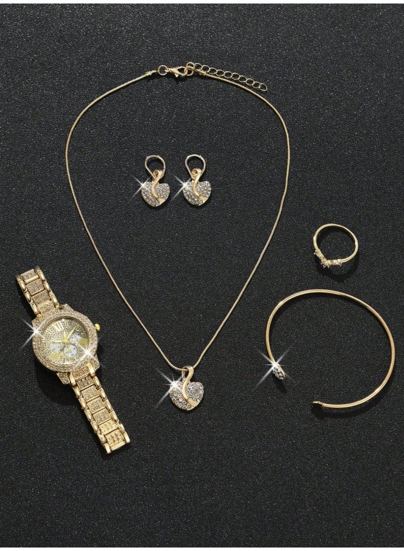 veya LUXURY WOMEN’S QUARTZ WATCH & BRACELET SET – 6 PCS - Image 4